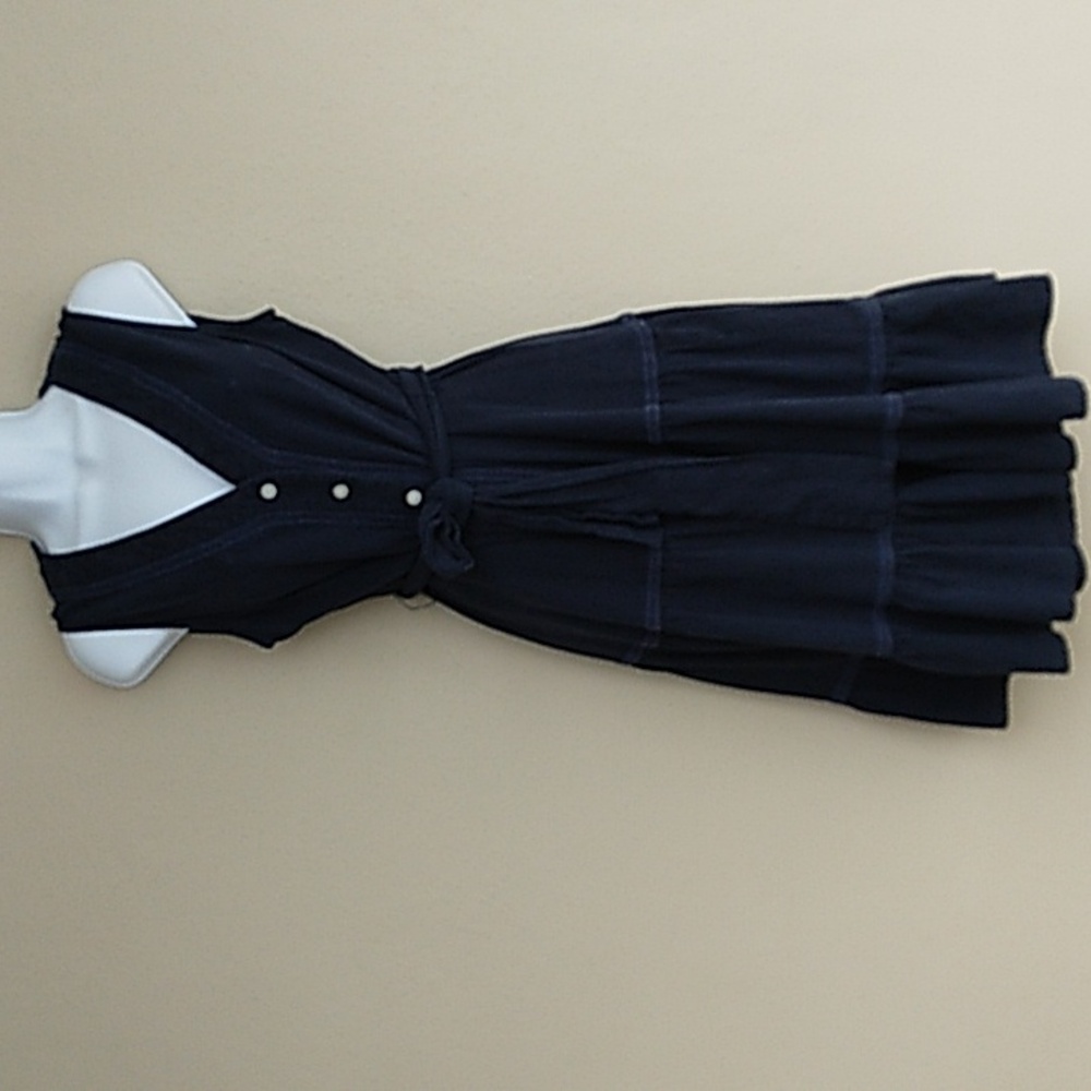 NICOLE MILLER NEW YORK Linen Blend Sleeveless Tiered Maxi Dress With Trim Detail